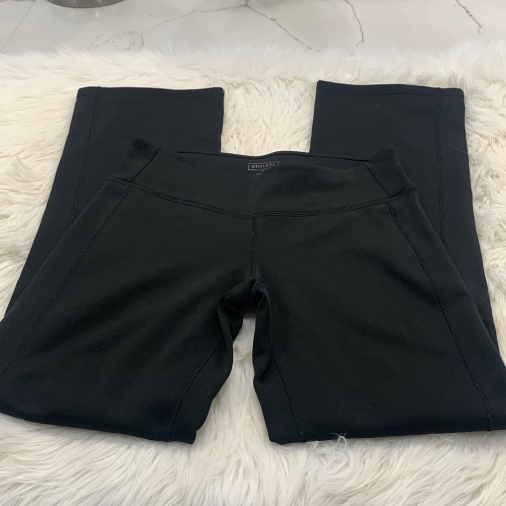 Athleta Thick Black Leggings with‎ Wide Leg Opening. Size S (671)